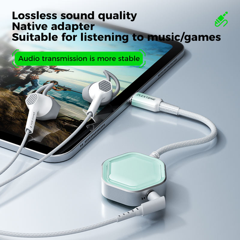 Built-in DSP chip with 32Bit and 384Khz sampling rate in Plextone GS1 Pro for high-res zero lag gaming audio