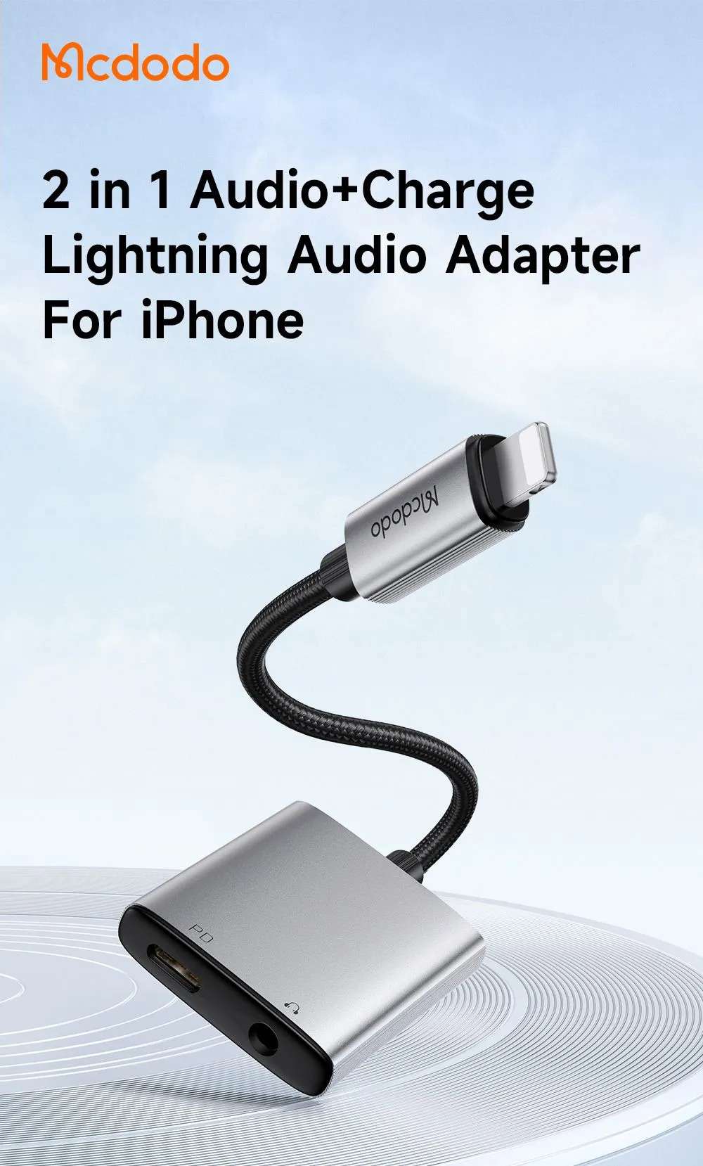 Mcdodo CA-5560 Lightning to 3.5mm audio and charging adapter for iPhone