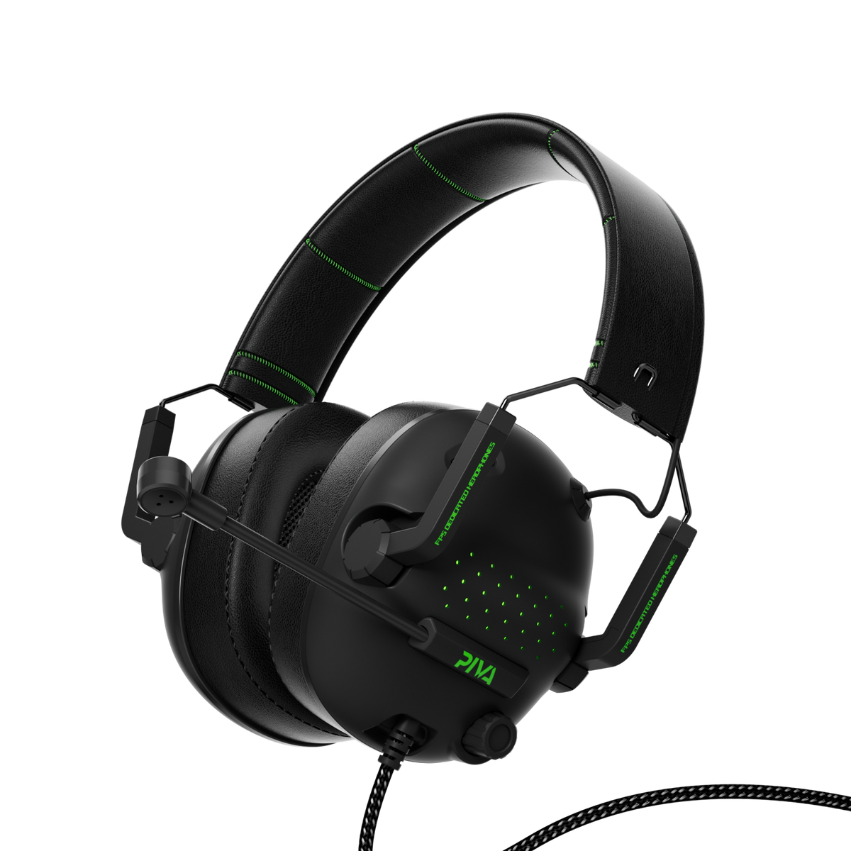 PIVA Aviator A100 black and green LED gaming headset 