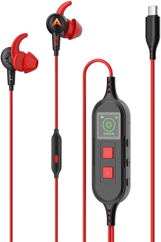PIVA S6PRO app-controlled Type-C gaming earphones with virtual 7.1 surround sound