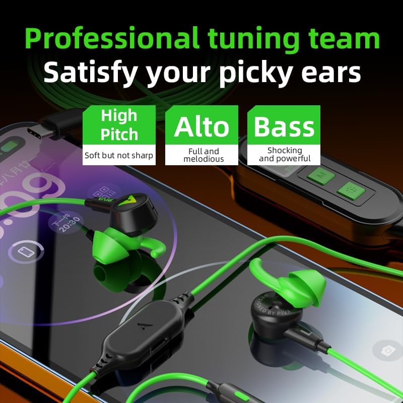 PIVA S6PRO app-supported EQ presets for FPS, MOBA, music and spatial audio